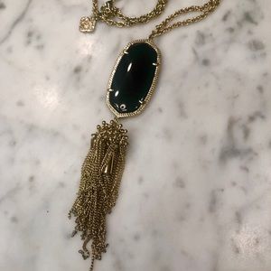 Kendra Scott black and gold necklace